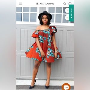 African print dress.